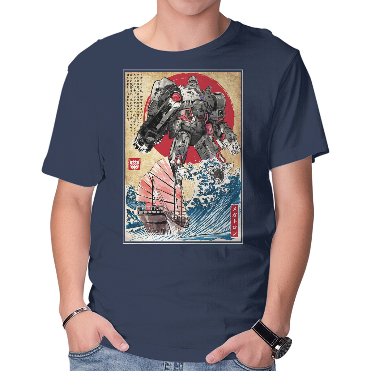Unisex Crew Neck T-Shirt Megatron In Japan Graphic Short Sleeve Casual Tee XXL
