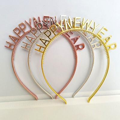 3 יחידות סרט ראש עם ריינסטונים בצורת אותיות סרט ראש שנה טובה קישוט ראש אביזר שיער