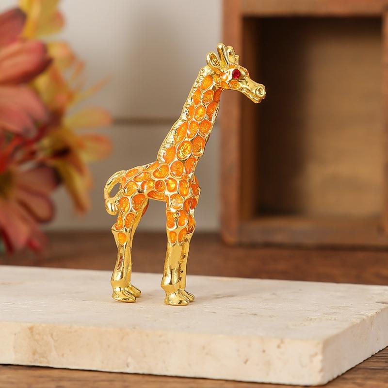 Giraffe Ring Stand Small Figurine Bedroom Diamond-encrusted Decorative Jewelry Box Home Decoration Craft Gift