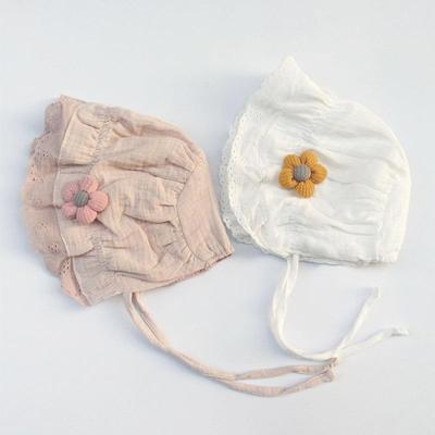 Cute Flower Baby Neonatal Hat Breathable Soft Cotton Thin Newborn Girls Beanie Cap Comfortable Infant Sun Hats