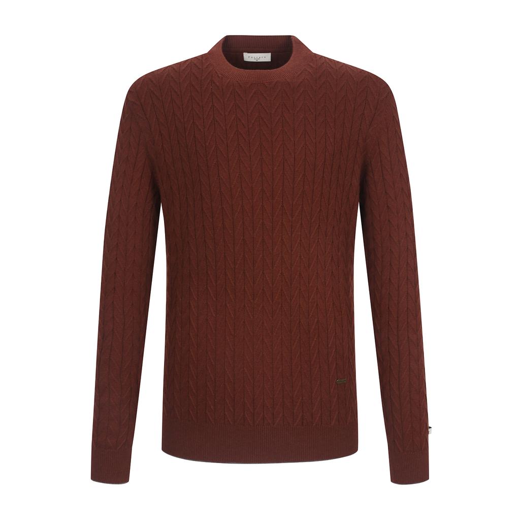 FERRAROMILANO Herringbone Round Sweater D/Orange(Am0Erd40667)