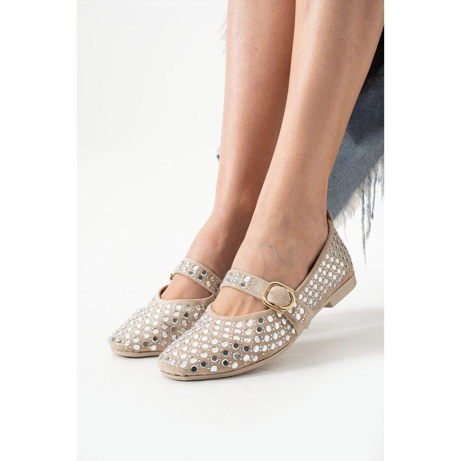 Women's Suede Buckle Strap Flat Shoes