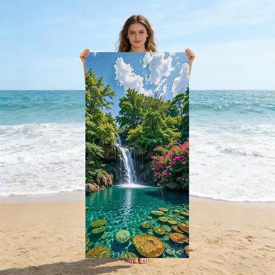 1Pc Natural Landscape Beach Towel Quick-Drying Small To Large Towel Suitable For Beach Pool Yoga Gym Home Cute Gift For Friend