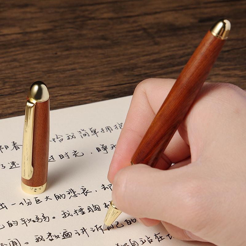 High Quality Brass Signature Pen, Business Office Ballpoint Pen, Vintage Wooden Writing Pen