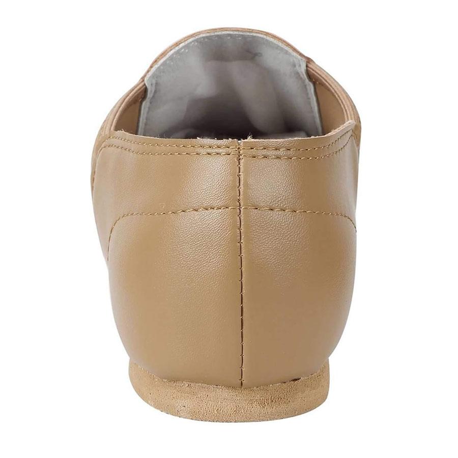 Women and Men's Dance Shoes Unisex Sheep Leather Upper Slip-on Jazz Shoe (Brown)