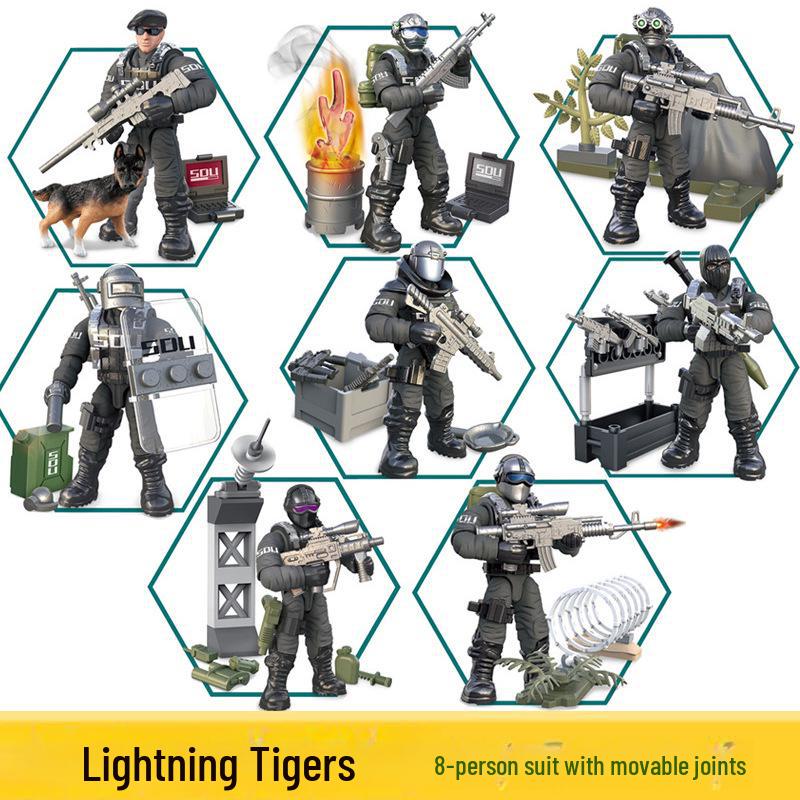 Movable Military Minifigure Building Blocks for Boys