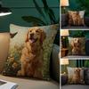 Cute Dog Golden Retriever Pillow Case Plush Fabric Soft Pillowcase Double Sided Print Sofa Cushion Cover Throw