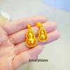 Trendy Internet Celebrity Style Rotating Fu Lu Gourd Charm Gold Necklace for Women