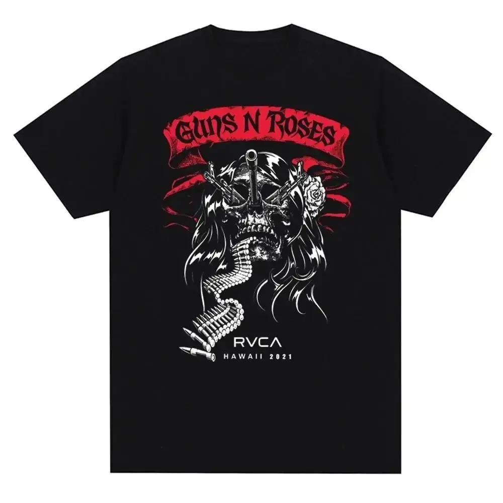 Classic Rock Band Guns N Roses Classic Poster Graphic Print T-shirt Men Women Streetwear Harajuku Fashion Short Sleeve Summer New Tee Oversized Top