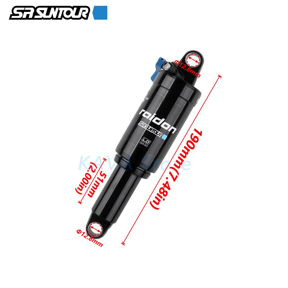 SR SUNTOUR 165mm Shocks baicycle 165/190/200mm Rebound Pressure BMX Mountain Bike XC Air Suspension Absorber Lighter to DNM