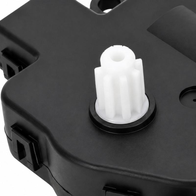 Replacement HVAC Air Door Actuator Motor with Part Number 4F2Z19E616GA, Injection-Molded ABS Housing, and Circular-Hole Mounting Points