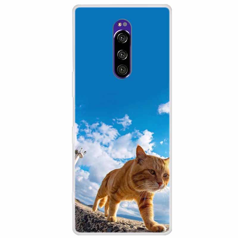 Funda de Silicona Suave para Sony Xperia 1 Funda Moda Transparente Fundas de Teléfono Tigre para Sony Xperia1 XZ4 SO-03L SOV40 J8110 Coque Parachoques