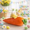Colorful Resin Rabbit Statue Handmade Simulation Bunny Rabbit Holding Carrot Sculpture Resin Cute Easter Bunny Figurine