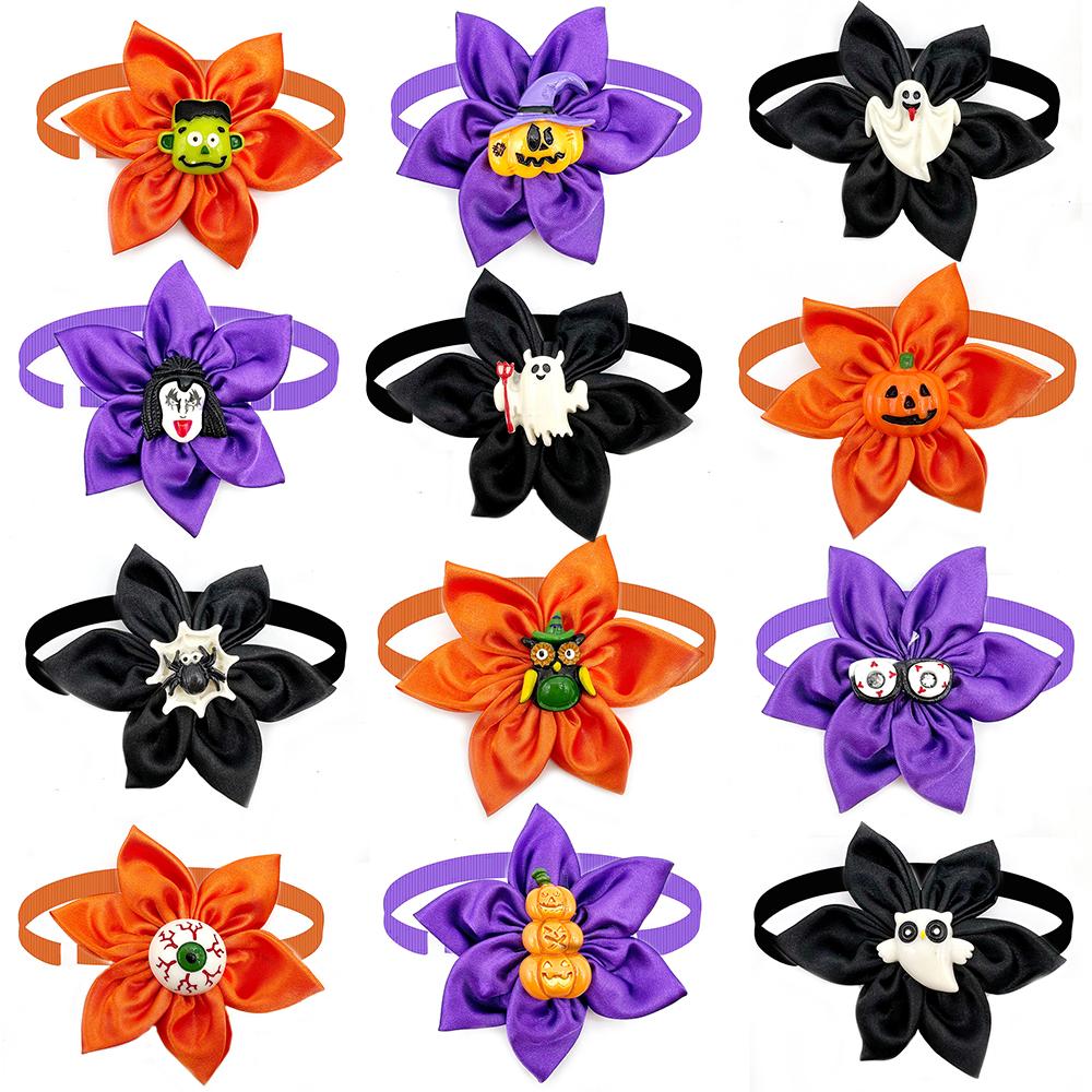 50/100pcs Halloween Small Dog Cat Bowties PetDogs Bow Tie Necties Fashion Adjustable Dog Puppy Grooming Products For Small Dogs