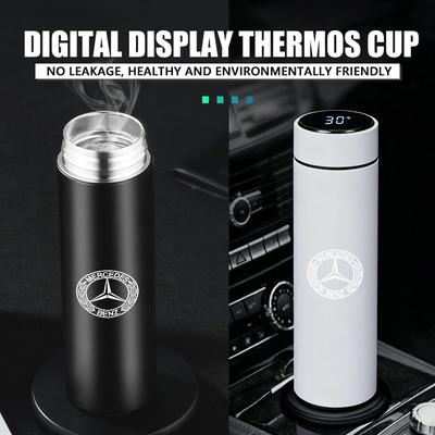 For Benz Car Logo Temperature Display Thermos Cup Stainless Steel Divided Thermos Bottle Exclusive AMG SPRINTER V CLASS VIANO