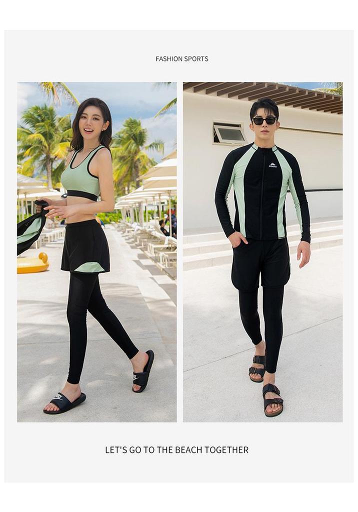 Women's Two-Piece Wetsuit Set - Jellyfish Design, Long Sleeve & Pants, Sun Protection for Surfing & Snorkeling, Men's Options Available
