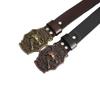 Vintage Bull Head Western Cowboy Men's Leather Belt - Personalized and Stylish