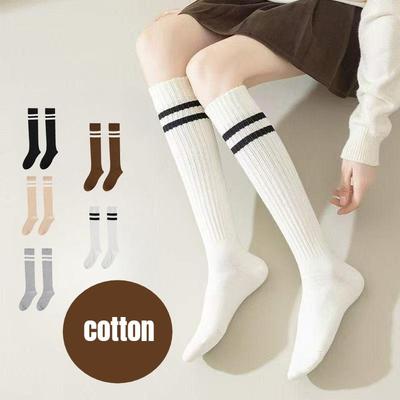 Wadensocken aus Baumwolle für Damen, japanische JK-Socken, knielang, mittel, Ins Fashion, Mädchen, Studenten, College-Stil, gestreifte Strümpfe