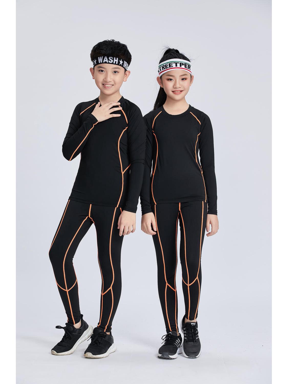 

Скоростной детский компрессионный спортивный костюм: Быстросохнущая тренировочная одежда для баскетбола и футбола на весну и осень 22