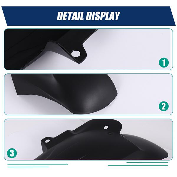 1 PC Black Plastic Rear Motorcycle Fender Extension Plate