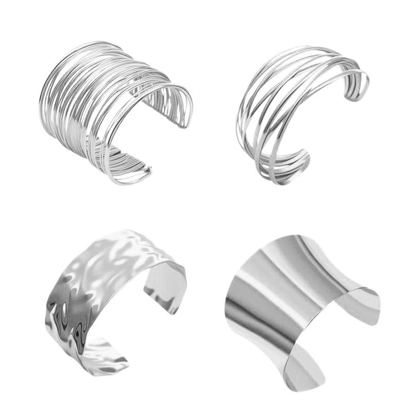 Trendy Geometric Multi-layer Metal Bracelet: High-end, Fashionable European & American Style