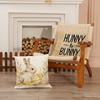 Easter Pillow Case Happy Egg Bunny Cushion Linen Print Holiday Decoration Sofa Cushion