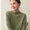 Women's Heathered Cashmere Roll-Neck Sweater - Thickened, Long Sleeve Knit Pullover for Autumn/Winter