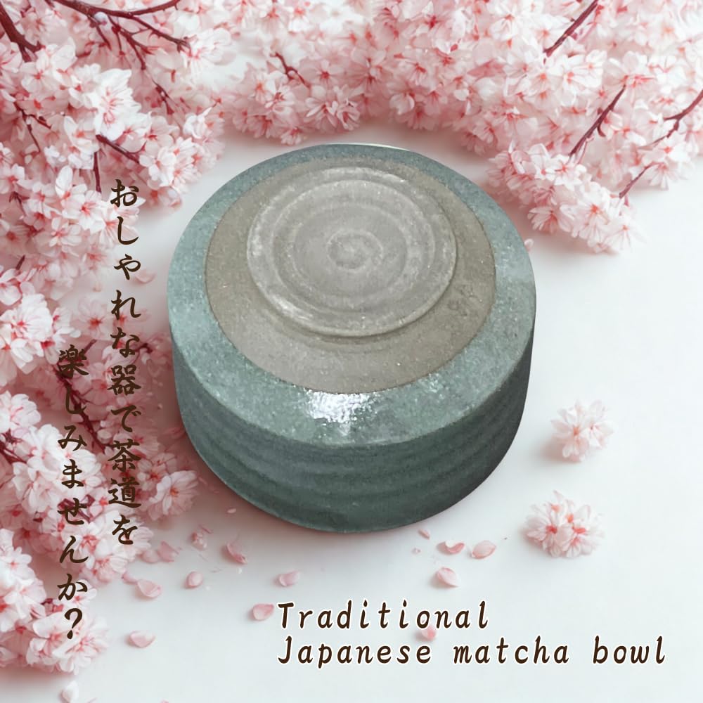 Matcha X Cherry Blossom Mino Made In Japan Ale-net Bowl, 11.5 H7.8cm, Design, Black, Ware,