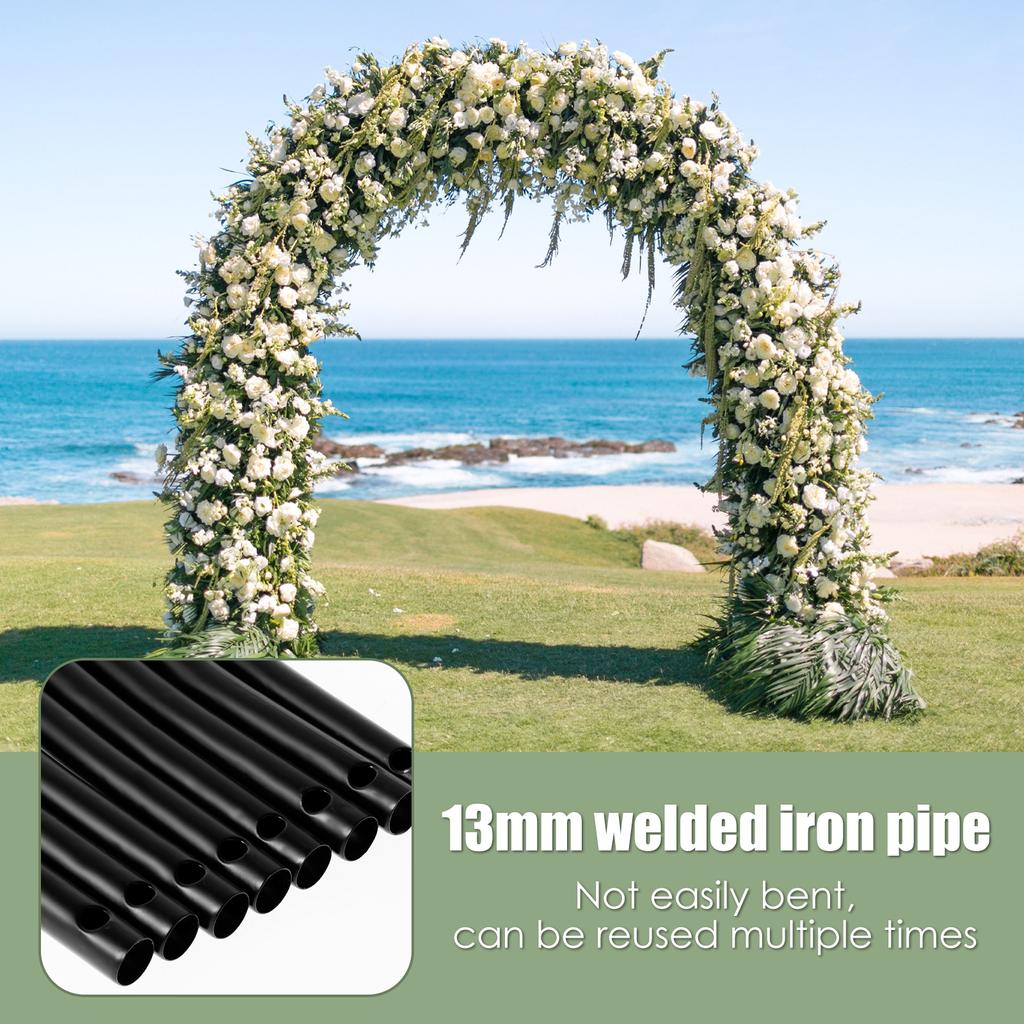 240cm Wedding Arche Metal Garden Arch Trellis Stand Climbing Plant Sturdy DIY Frame for Wedding Birthday Party Decoration New