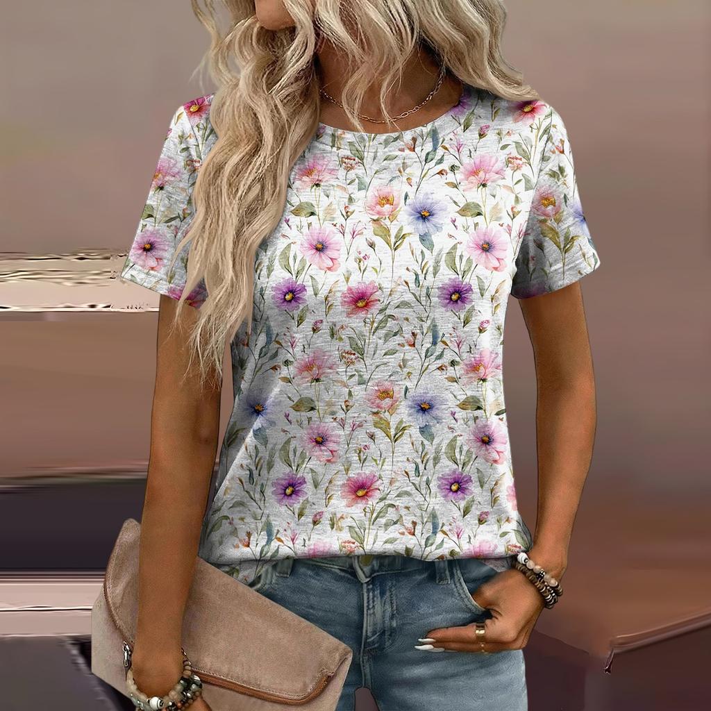 Women's Loose-Fit Fashionable Casual Printed T-Shirt