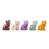 Kristall Glückskatzen Figur Schnitzerei Miniatur Ornament für Schreibtisch Fengshui Dekorationen Symbol für Glück Tierstatue