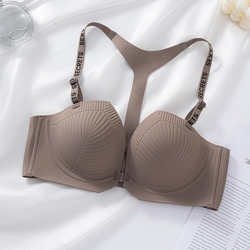 Women's Front Closure Push-Up Bra Sexy Underwear Seamless Push Up Bra Fashion T Back Brassiere Ladies Lingerie