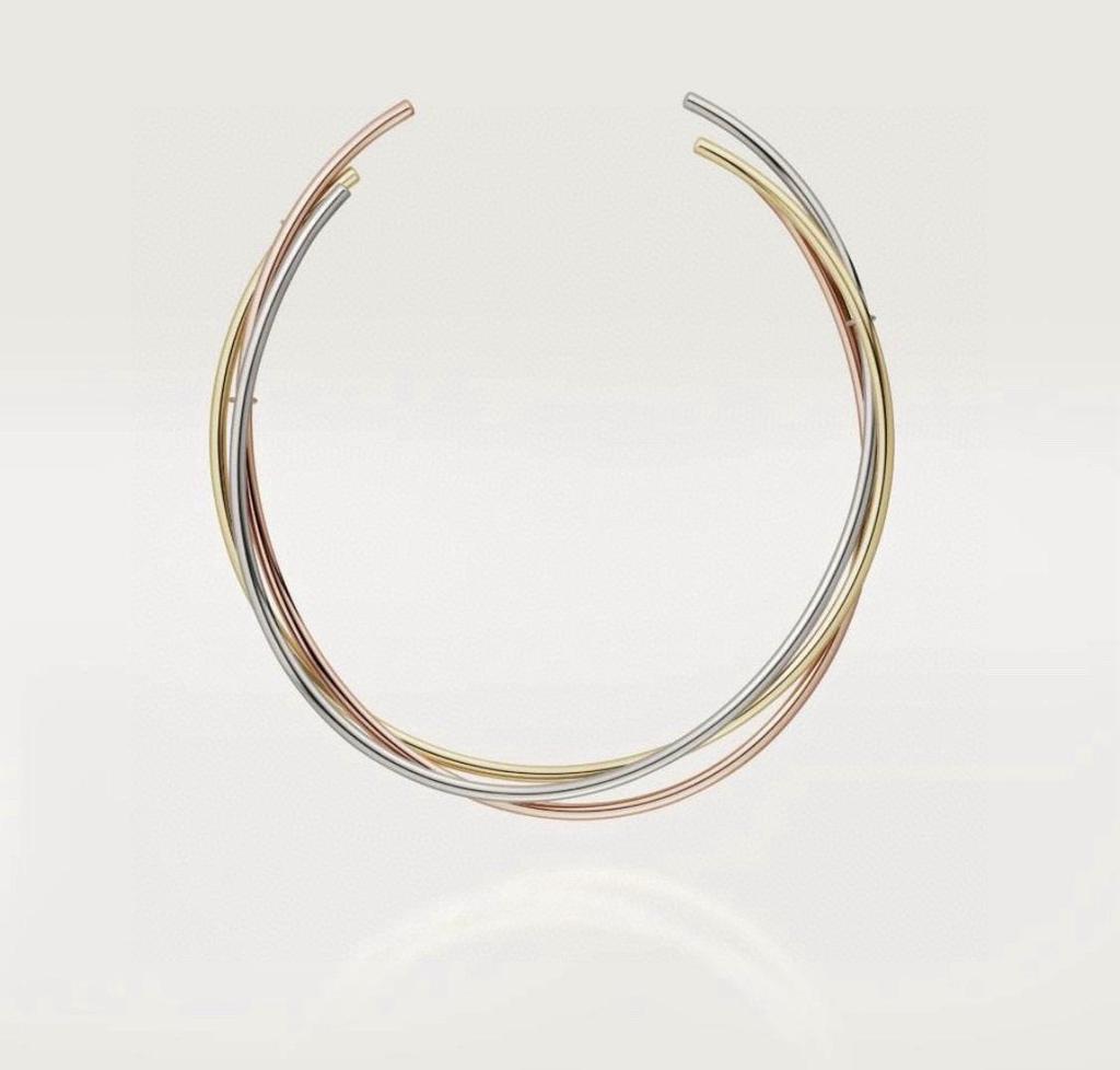 Three Ring Tricolor Collar Necklace Electroplated Thick Gold for Longer Color Retention Gift Pendant Collar