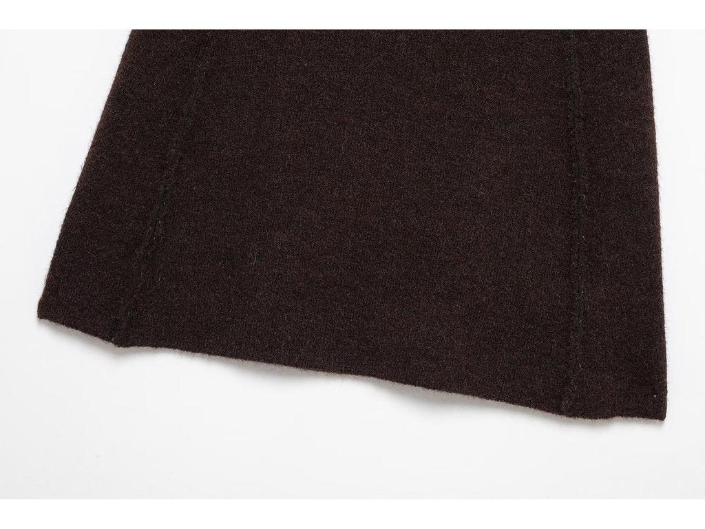 2024 Winter Women's European & American Style Round Neck Long Sleeve Knitted Cardigan & Half Skirt Set