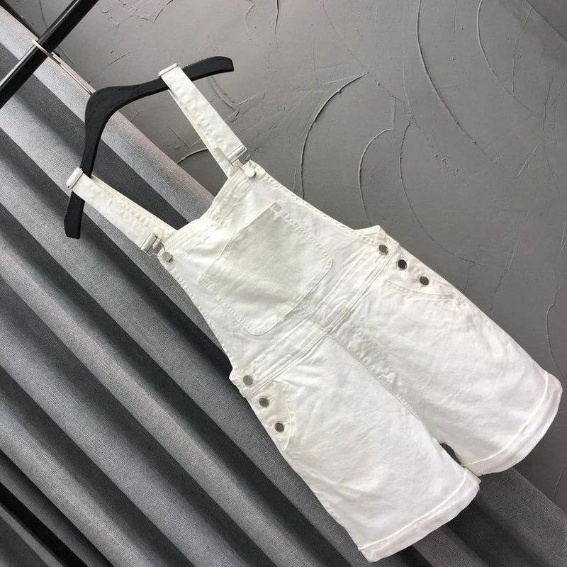 Denim Rompers Women Summer Baggy Solid Wide Leg Harajuku Students Stylish Korean Style Pure Colors Sweet Playsuit