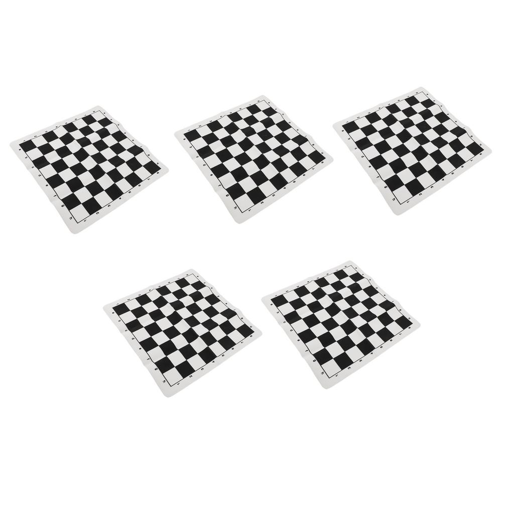 5 STÜCK Aufrollbare Schachbretter 13,8 Zoll PU-Leder Aufrollbares Schachbrett Tragbare Internationale Schachmatte