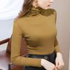 Women High Collar Mesh Base Layer Top Fleece Lined Thick Stretchy Long Sleeve Warm