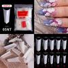 500pcs/bag Coffin False Nail Tips Clear Ballerina Stiletto Rounded Square Acrylic Fake Nails Extension System UV Gel Manicure