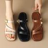 Mode 2025 Neu Französisch Retro Damen Eckige Zehenpartie Niedriger Absatz Offene Zehenpartie Slingback Pantoletten Sommer Schick Modische Outdoor Hausschuhe für Damen