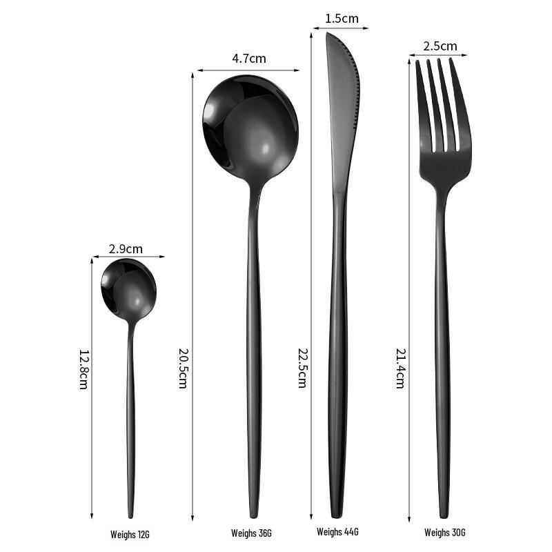 

Португальский набор столовых приборов из нержавеющей стали, 4 предмета: Нож, Вилка, Ложка - Портативные для стейка и обеда