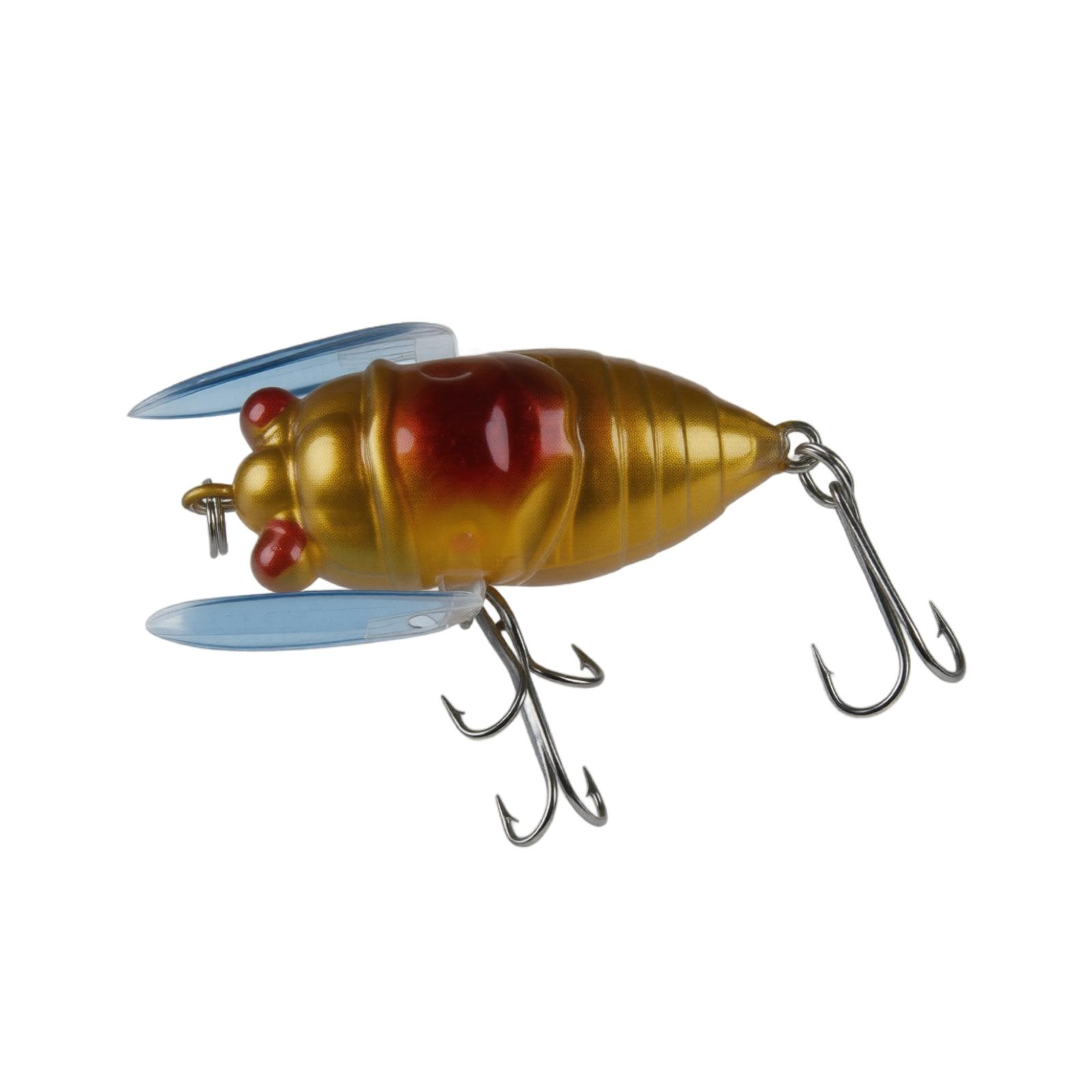

Soft Wing Bionic Cicada Fishing Lure Surface Water Bass Pike Lure with Dual Treble Hooks for Freshwater Fishing one size