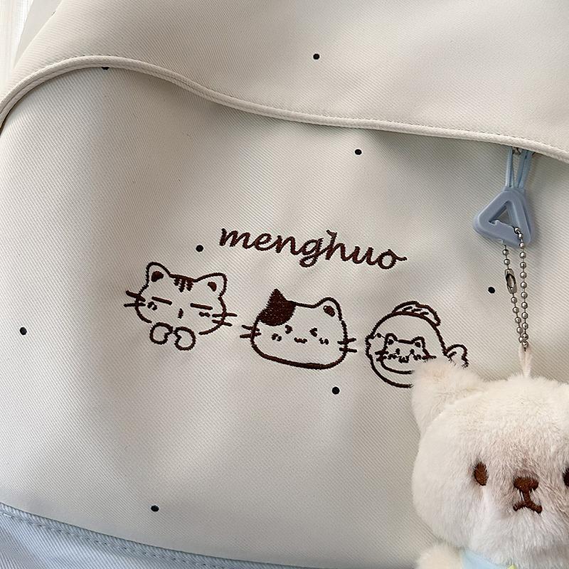 Student Bag Female Junior High School Student Campus Contrast Backpack Lightweight Commuter Backpack