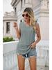 2024 European & American Women's V-Neck Hollow Out Sleeveless Casual Vest Top