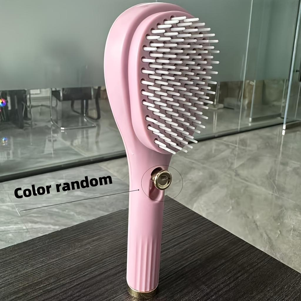 Self Cleaning Hair Brush for Women,Retractable Hairbrush Easy Clean,Anti Static Massage Brush,Rotary Telescopic Structure
