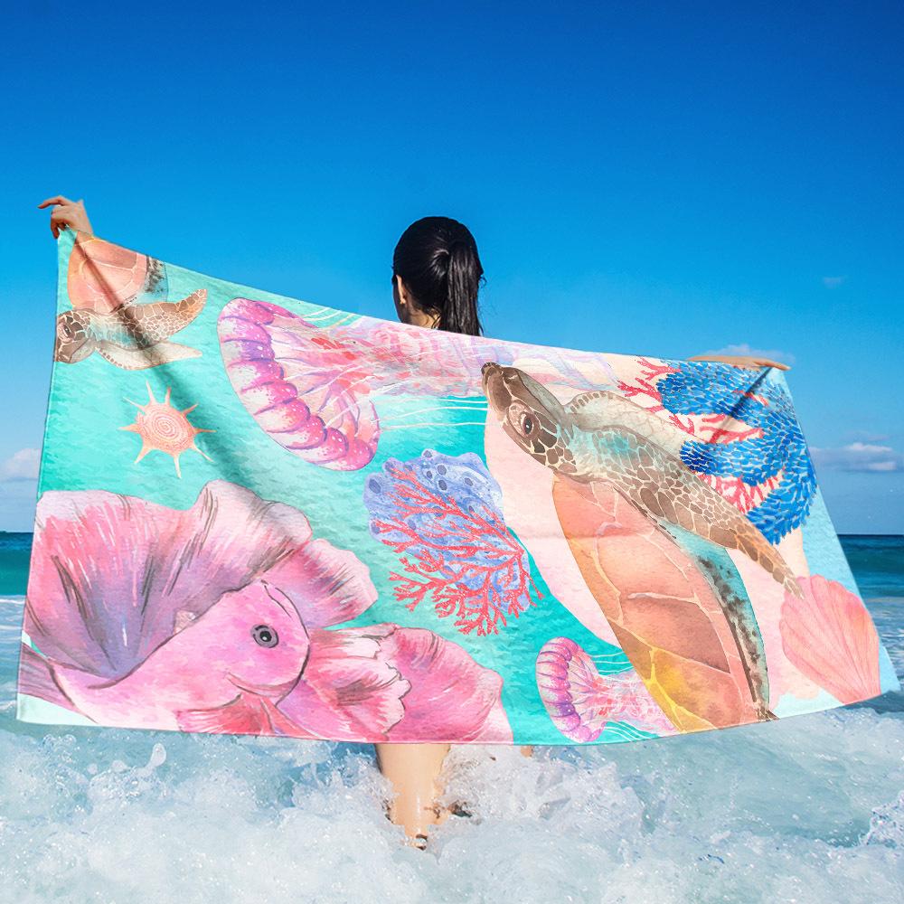 Watermelon Slice Print Beach Towel Microfiber Quick Dry Absorbent Lightweight Funny Summer Towel for Beach Pool Vacation Travel