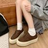 Fashion Spring New Casual Sports Shoes Women's Round Head Deep Mouth Suede Thick Sole Anti-slip Wear-resistant Single Shoes