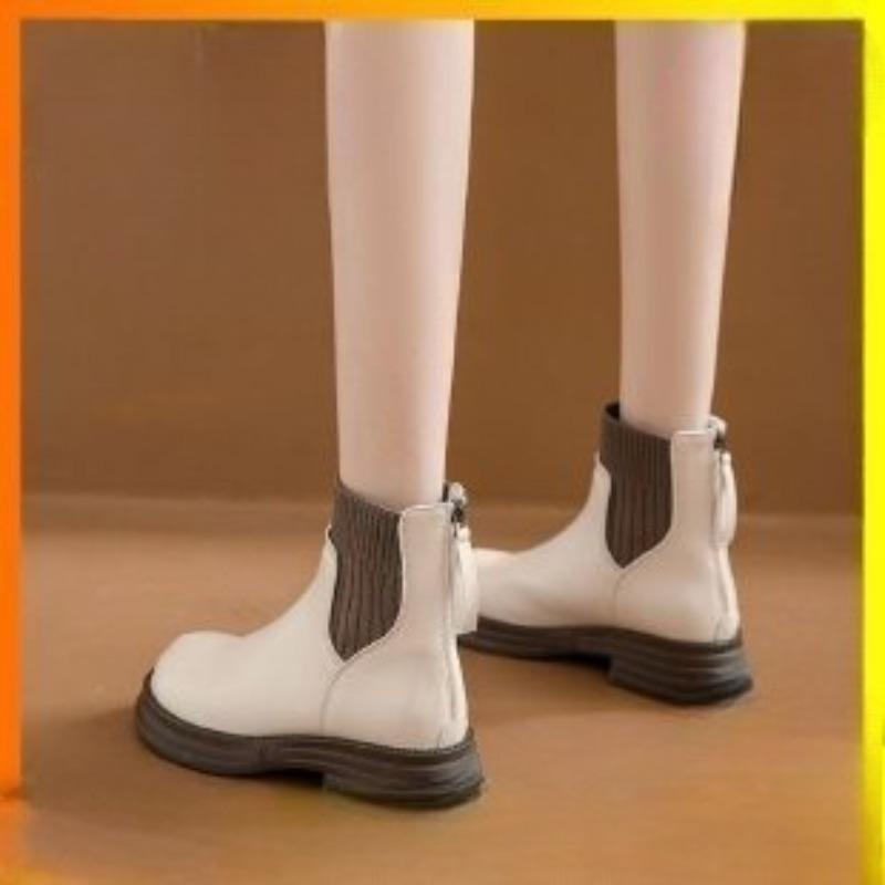 

Новая противоскользящая обувь, носки и ботинки, удобные ботинки на голую ногу, короткие ботинки на молнии сзади для женщин 40 бежевый