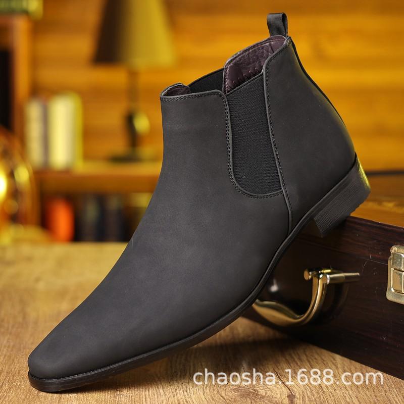 Mens Chelsea Boots Pointed Toe Low