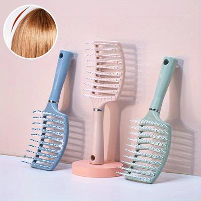 Peigne à côtes de porc, cheveux longs, design de cheveux duveteux, outil divin, grand coussin d'air courbé, peigne de massage à coussin d'air
