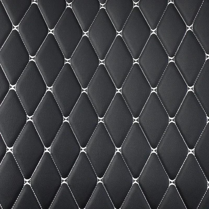 45*160cm Synthetic Leather Fabric with Sponge Lining 0.7mm Artificial Embroidered Plaid Fabrics Car Seat Decoration Trims Craft